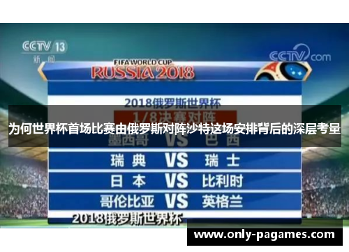 为何世界杯首场比赛由俄罗斯对阵沙特这场安排背后的深层考量
